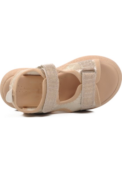 Bej Sedef Simli Çocuk Düz Sandalet fırsatları