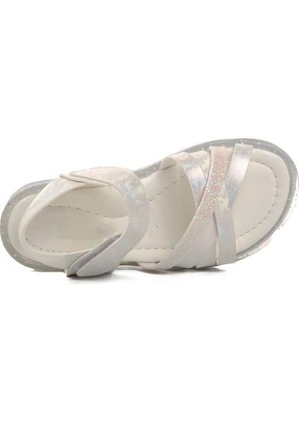 Beyaz Simli Çocuk Düz Sandalet fırsatları