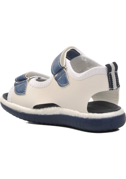 Beyaz Kot Erkek Çocuk Düz Sandalet fırsatları