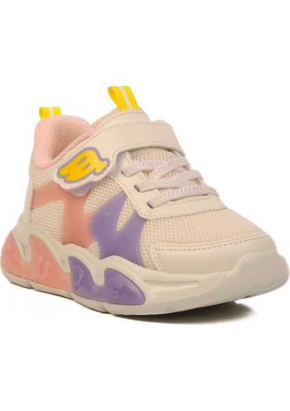 Krem Cırtlı Hafif Çocuk Spor Ayakkabı modelleri