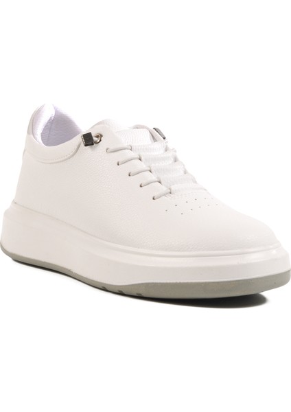 Beyaz Lastik Bağcıklı Deri Erkek Casual Ayakkabı modelleri