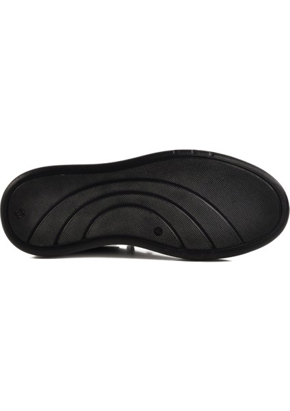 Siyah Lastik Bağcıklı Deri Erkek Casual Ayakkabı indirimleri