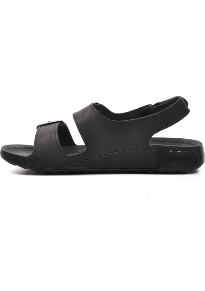 Siyah Erkek Düz Sandalet