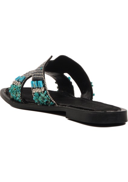 Siyah Taş Işlemeli Ince Taban Hafif Kadın Terlik fırsatları