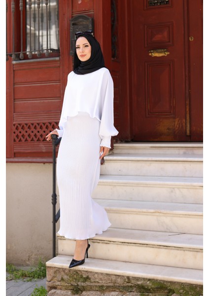Elegant Dubai İpeği Pelerin Takım