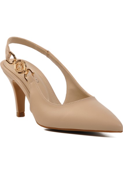 Bej Kadın Ince Topuklu Ayakkabı modelleri