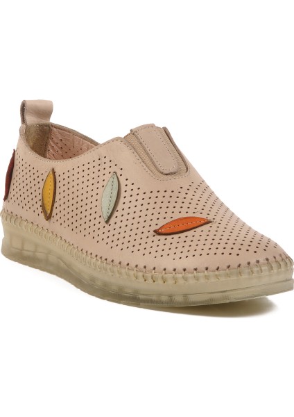 Bej Deri Kadın Casual Ayakkabı modelleri