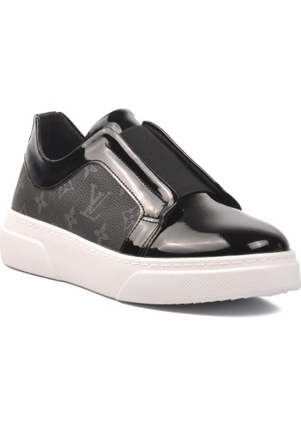 Siyah Rugan Beyaz Erkek Sneaker Ayakkabı