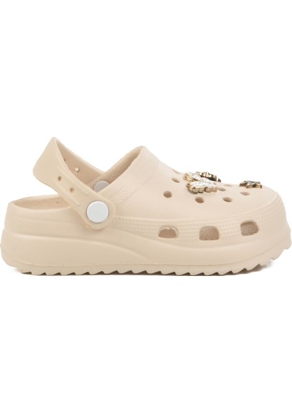 Ekru Hafif Kız Çocuk Sabo Terlik