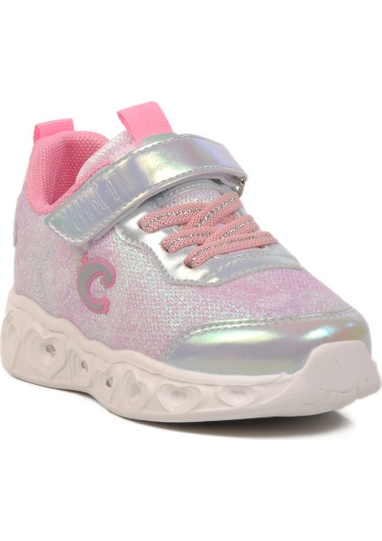 Gümüş Cırtlı Işıklı Kız Çocuk Spor Ayakkabı modelleri