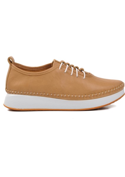 Bej Kadın Düz Rahat Günlük Ayakkabı