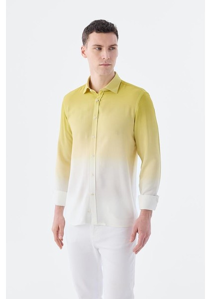 Safran Comfort Fit Düğmeli Yaka Kolay Ütülenebilir Gömlek