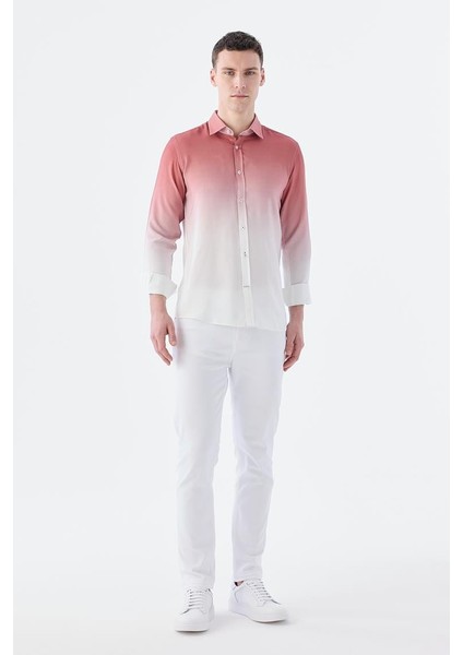 Gül Kurusu Comfort Fit Düğmeli Yaka Kolay Ütülenebilir Gömlek fiyatları