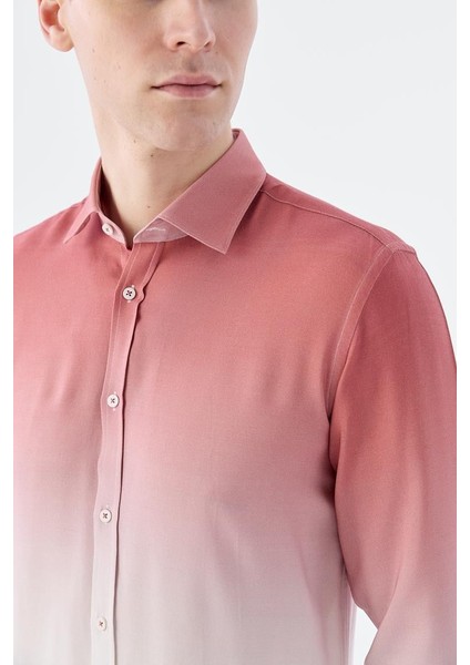 Gül Kurusu Comfort Fit Düğmeli Yaka Kolay Ütülenebilir Gömlek fırsatları