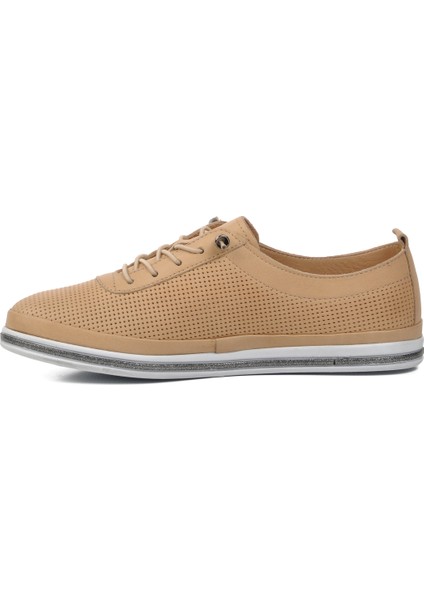 Nude Nut Deri Kadın Düz Rahat Günlük Ayakkabı modelleri