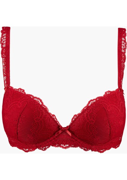 Danse Des Sens Kalıplı Push-Up Sütyen, Dantel Detaylı, Ton Sür Ton, Şeffaf & Örtücü Kontrastlı