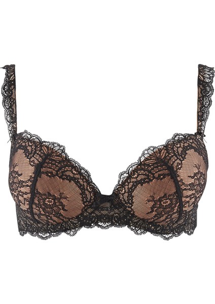 Danse Des Sens Kalıplı Push-Up Sütyen, Dantel Detaylı, Ton Sür Ton, Şeffaf & Örtücü Kontrastlı