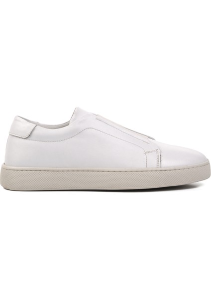 Beyaz Deri Erkek Sneaker Ayakkabı