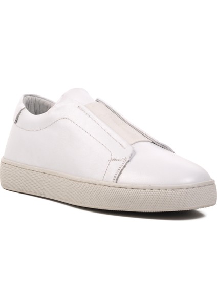 Beyaz Deri Erkek Sneaker Ayakkabı
