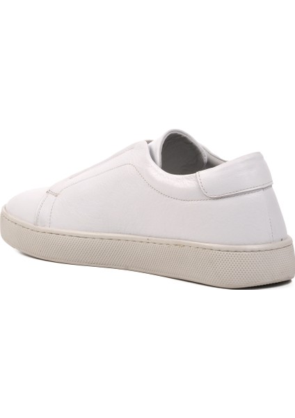 Beyaz Deri Erkek Sneaker Ayakkabı