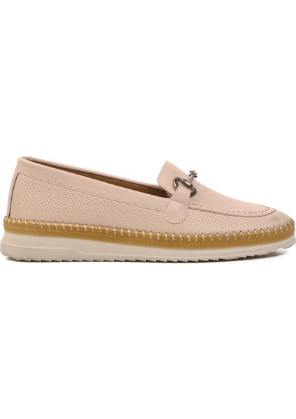 Bej Kadın Düz Rahat Günlük Ayakkabı