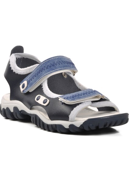 Lacivert Beyaz Erkek Çocuk Sandalet modelleri
