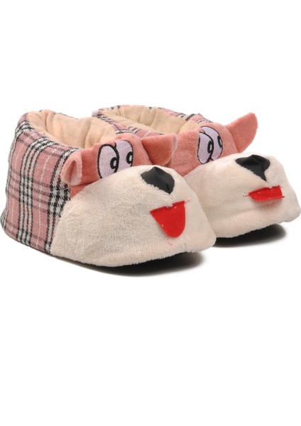 Pembe Bej Kadın Panduf Köpekli Panduf