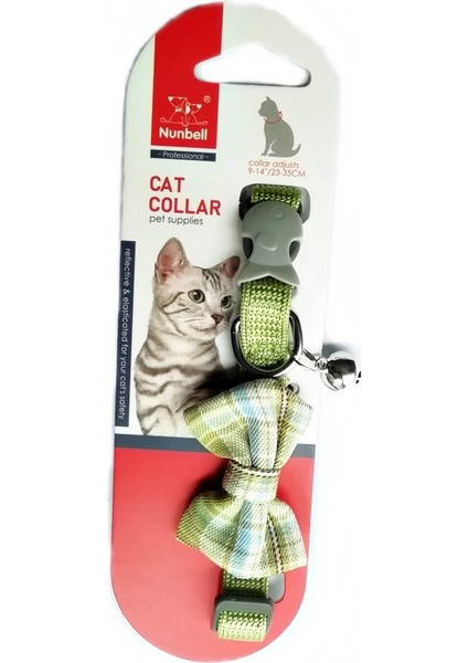 Çıngıraklı Fiyonk Papyon Kedi Boyun Tasması 23-35 cm