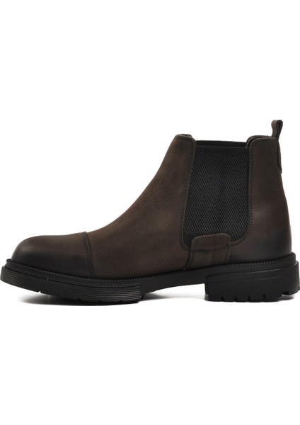 Antrasit Nubuk Hakiki Deri Erkek Chelsea Bot fiyatları