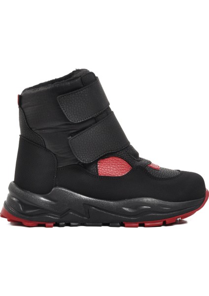 Siyah Kırmızı Çocuk Kar Botu