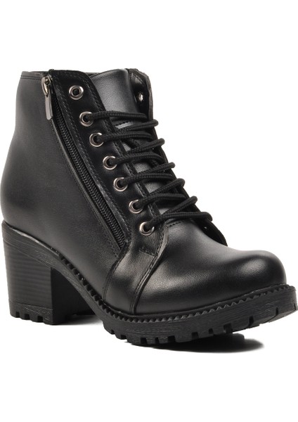 Siyah Poliüretan Kadın Topuklu Bot modelleri