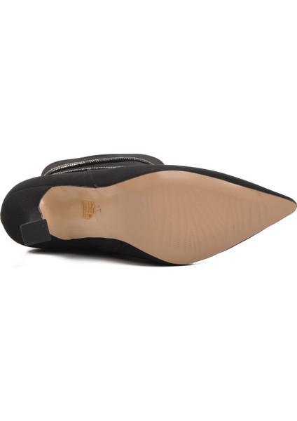 Siyah Saten Kadın Topuklu Bot indirimleri