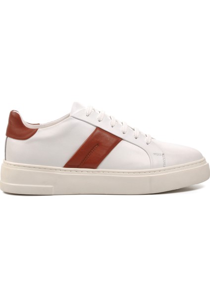 Beyaz Taba Erkek Sneaker Ayakkabı