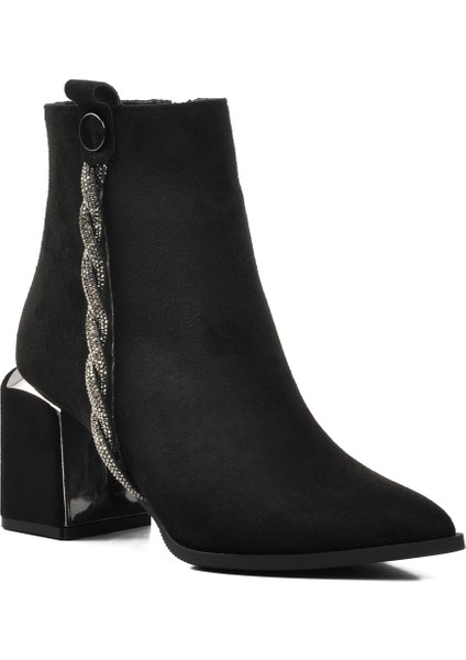 Siyah Süet Içi Polarlı Kadın Topuklu Bot modelleri