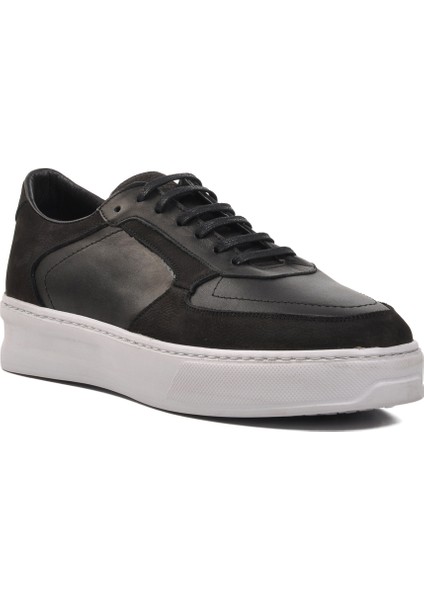 Siyah Siyah Nubuk Erkek Sneaker Ayakkabı
