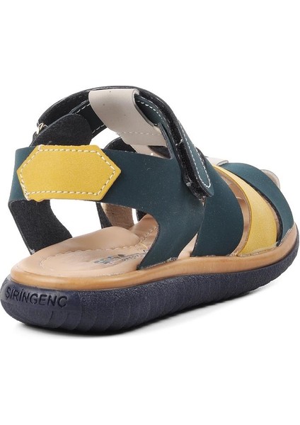 Lacivert Nubuk Sarı Krem Erkek Çocuk Düz Sandalet fırsatları
