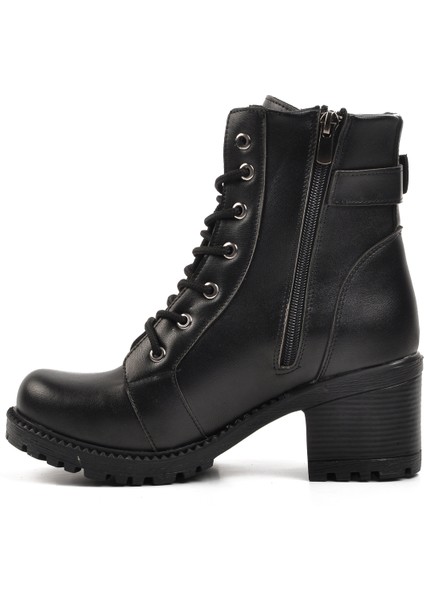 Siyah Poliüretan Kadın Topuklu Bot fiyatları