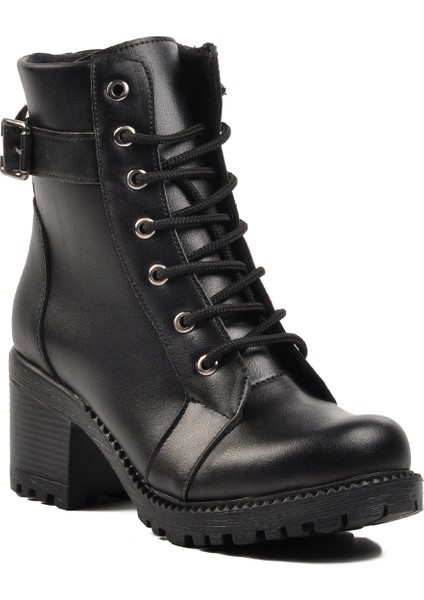 Siyah Poliüretan Kadın Topuklu Bot modelleri