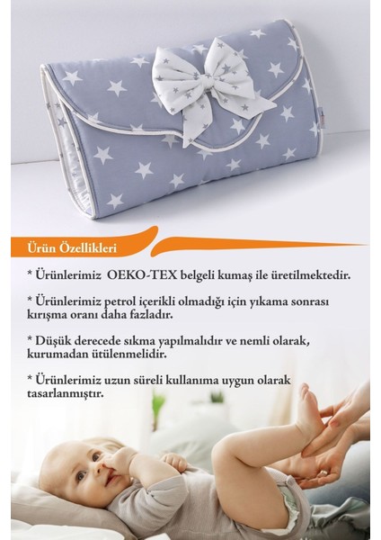 Yıldız Desenli Omuz Çantası - Açık Gri - Çantada Alt Açma Minderi modelleri