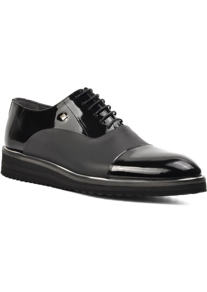 Siyah Rugan Hakiki Deri Erkek Klasik Ayakkabı modelleri