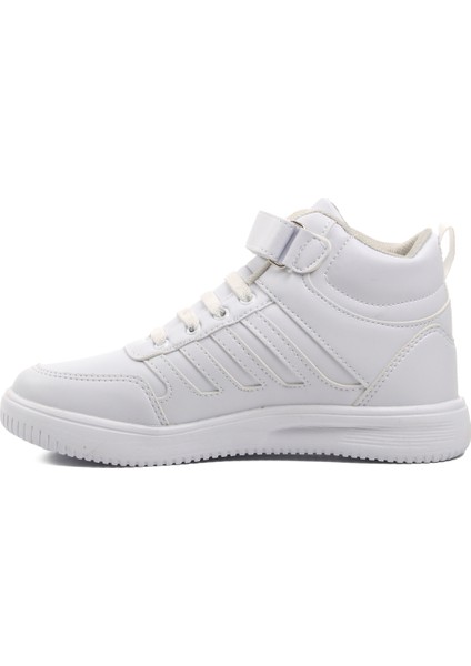 Beyaz Beyaz Çocuk Uzun Boğazlı Hi Sneaker Spor Ayakkabı