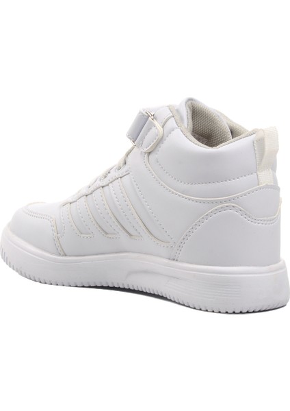 Beyaz Beyaz Çocuk Uzun Boğazlı Hi Sneaker Spor Ayakkabı