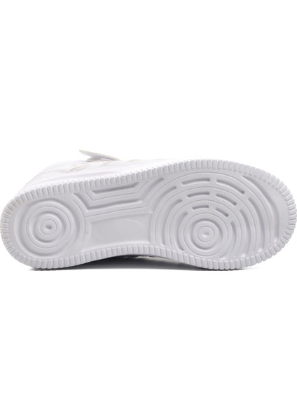 Beyaz Beyaz Çocuk Uzun Boğazlı Hi Sneaker Spor Ayakkabı