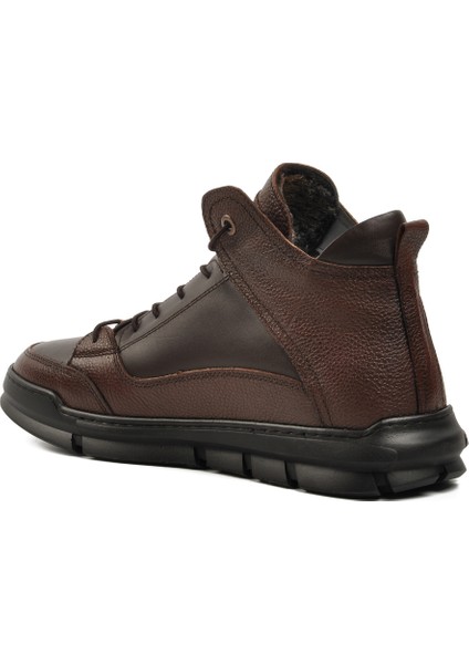 Kahve Deri Sneaker Erkek Bot
