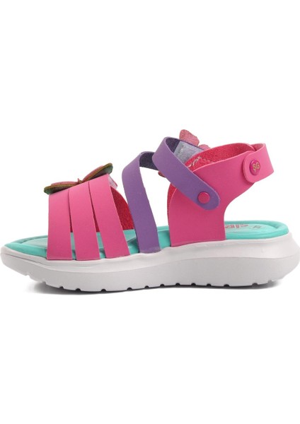 Fuşya Nubuk Kız Çocuk Düz Sandalet fiyatları