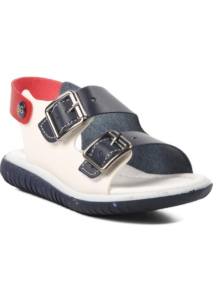 Lacivert Beyaz Kırmızı Erkek Çocuk Düz Sandalet modelleri