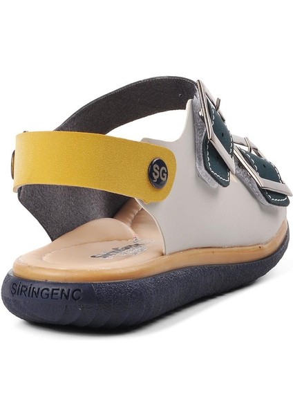 Lacivert Nubuk Sarı Krem Erkek Çocuk Düz Sandalet fırsatları