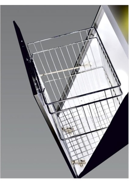 Kapağa Monte. Askılı Tel-Metal Çamaşır Sepeti-Wire Laundry Basket 43X30X50 DAÇ-210