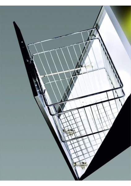 Kapağa Monte. Askılı Tel-Metal Çamaşır Sepeti-Wire Laundry Basket 43X30X50 DAÇ-210