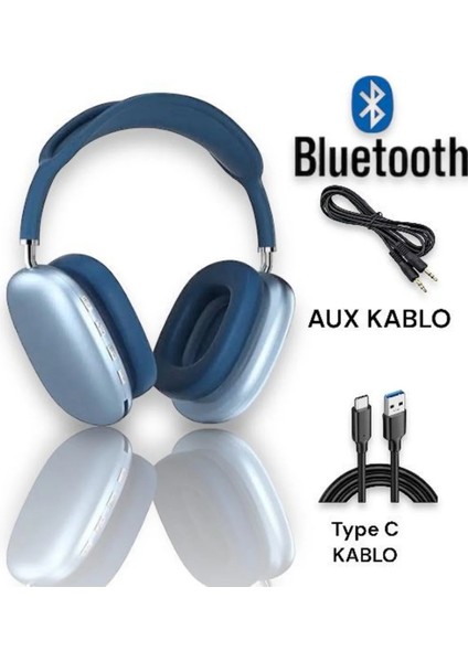 P9 Air Pro Max Kablosuz 5.0 Mikrofonlu Sd Kart Girişli Aux Kablolu Bluetooth Kulaklık